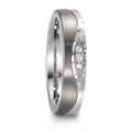 Anillo de pareja Acero inoxidable, Titanio Diamante 0.045 ct, 3 piedras, w-si