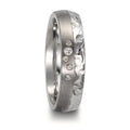 Anillo de pareja Acero inoxidable, Titanio Diamante 0.05 ct, 5 piedras, w-si