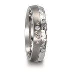 Anillo de pareja Acero inoxidable, Titanio Diamante 0.05 ct, 5 piedras, w-si