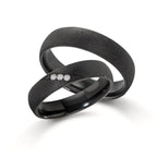 Anillo de pareja Circonio Diamante 0.045 ct, 3 piedras, w-si