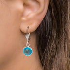 Pendientes Anti alergico Circonita agua, 2 piedras, 8 mm