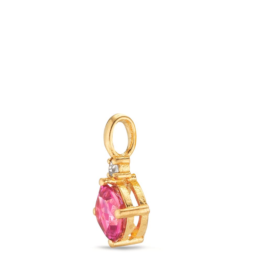 Colgante 750/oro amarillo de 18 quilates Topacio rosa, Topacio blanco Ø6.5 mm