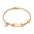 Pulsera grabada 750/oro rojo de 18 quilates Corazón 12-14 cm