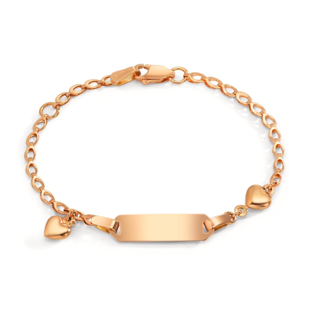 Pulsera grabada 750/oro rojo de 18 quilates Corazón 12-14 cm