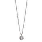 Collar Plata Circonita 7 piedras Rodio plateado Flor 38 cm