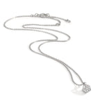 Collar Plata Circonita 7 piedras Rodio plateado Flor 38 cm