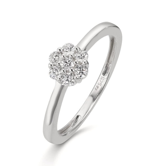 Anillo de dedo Plata Circonita 7 piedras Rodio plateado