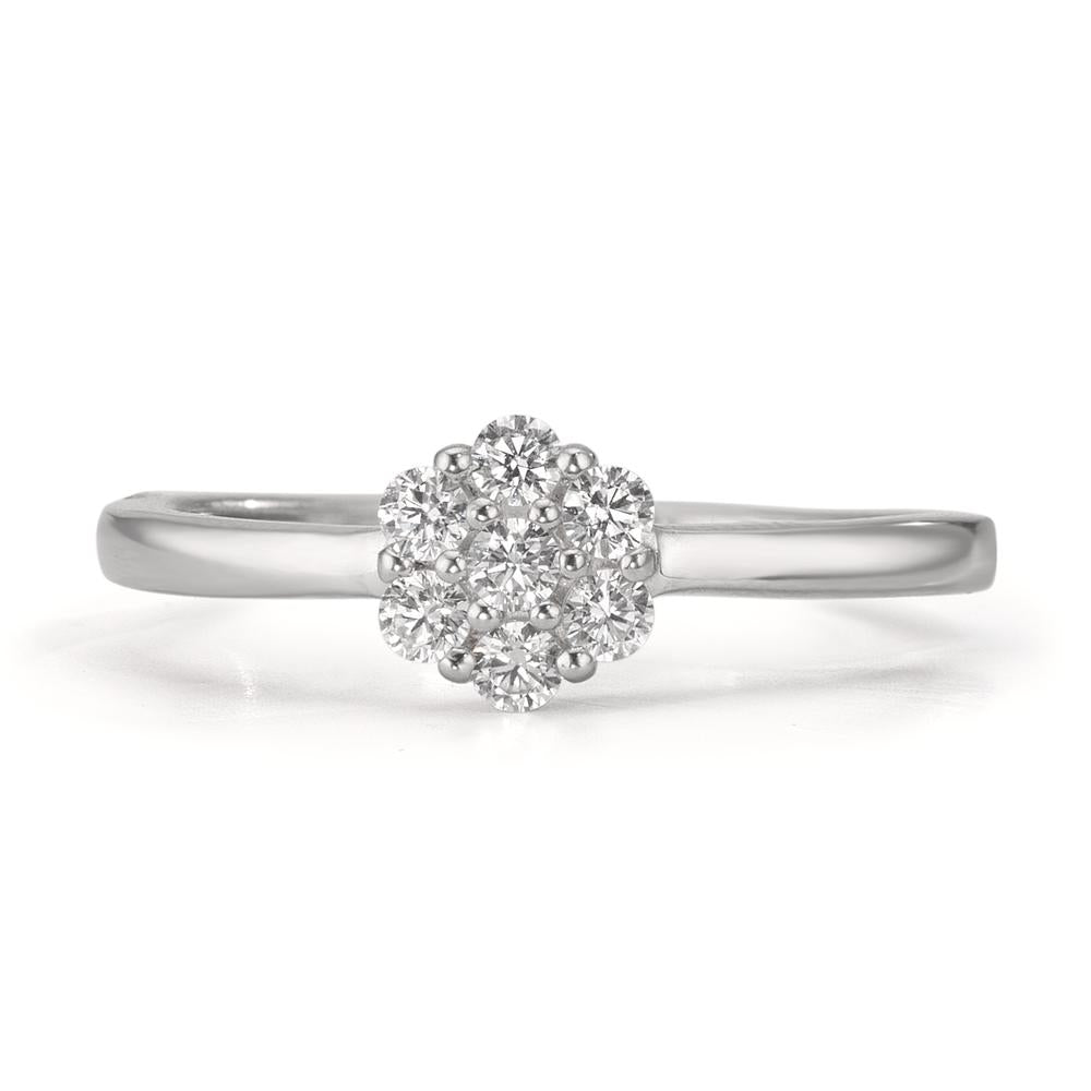 Anillo de dedo Plata Circonita 7 piedras Rodio plateado