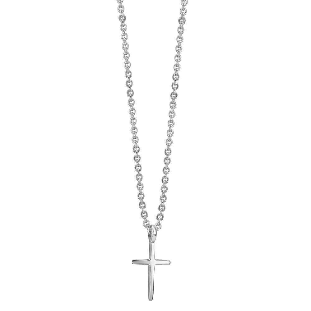 Collar Plata Rodio plateado Cruz 38-42 cm