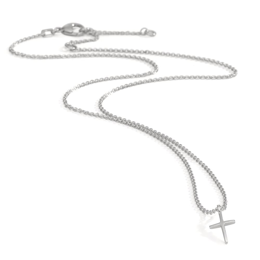 Collar Plata Rodio plateado Cruz 38-42 cm