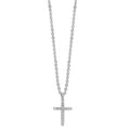Collar Plata Circonita 16 piedras Rodio plateado Cruz 38-42 cm