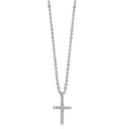 Collar Plata Circonita 16 piedras Rodio plateado Cruz 38-42 cm