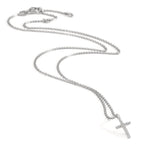 Collar Plata Circonita 16 piedras Rodio plateado Cruz 38-42 cm