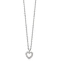 Collar Plata Circonita 16 piedras Rodio plateado Corazón 38-42 cm