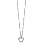 Collar Plata Circonita 16 piedras Rodio plateado Corazón 38-42 cm