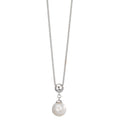 Collar Plata Rodio plateado Perla cultivada de agua dulce 7.5-8 mm 38-42 cm