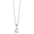 Collar Plata Rodio plateado Perla cultivada de agua dulce 7.5-8 mm 38-42 cm