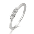 Anillo de dedo Plata Circonita 3 piedras Rodio plateado