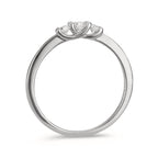 Anillo de dedo Plata Circonita 3 piedras Rodio plateado