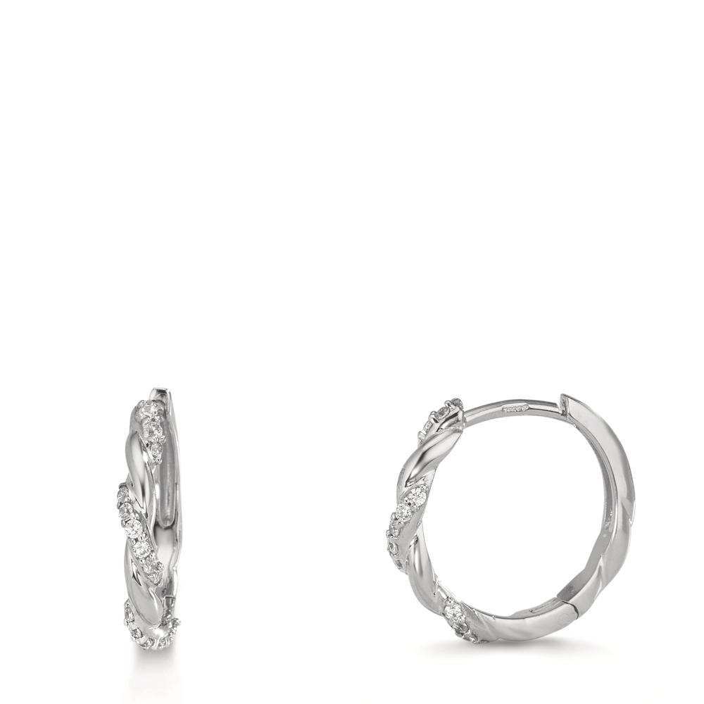 Aro con bisagra Plata Circonita 26 piedras Rodio plateado