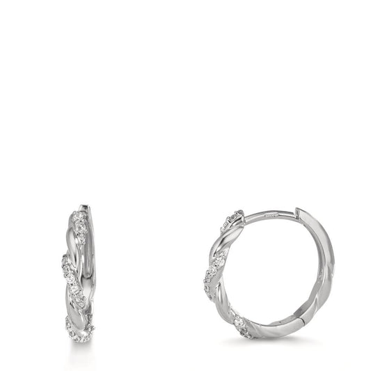 Aro con bisagra Plata Circonita 26 piedras Rodio plateado