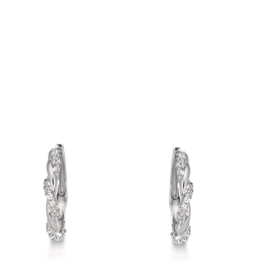 Aro con bisagra Plata Circonita 26 piedras Rodio plateado