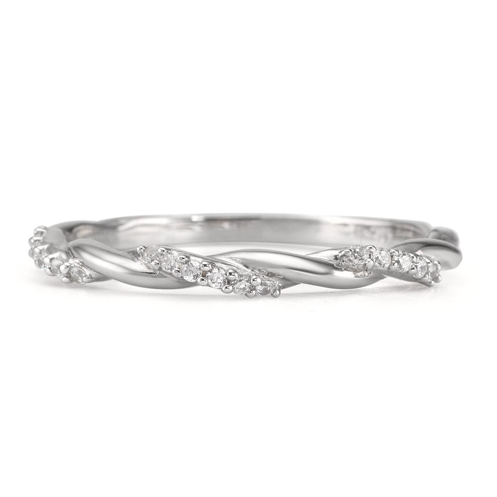 Anillo Plata Circonita 18 piedras Rodio plateado