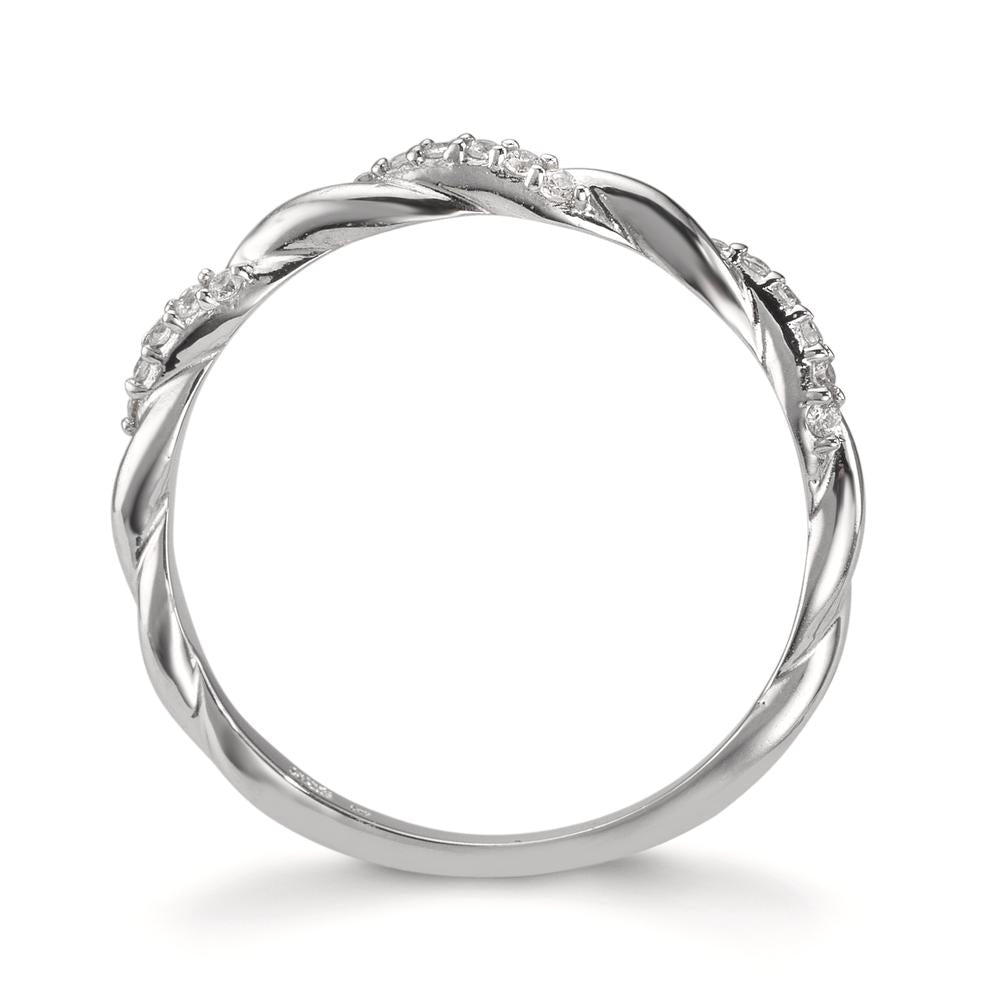 Anillo Plata Circonita 18 piedras Rodio plateado