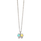 Collar con colgante Plata Circonita 10 piedras Rodio plateado Mariposa 36-38 cm