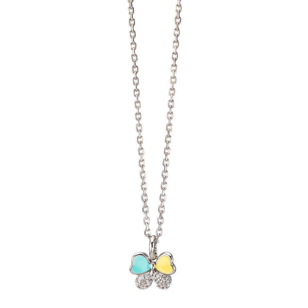 Collar con colgante Plata Circonita 10 piedras Rodio plateado Mariposa 36-38 cm