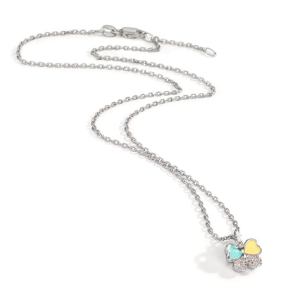 Collar con colgante Plata Circonita 10 piedras Rodio plateado Mariposa 36-38 cm