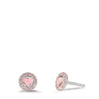 Pendientes Plata Circonita rosa Rodio plateado Corazón Ø6.5 mm