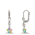 Pendientes Plata Circonita 2 piedras Rodio plateado