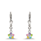 Pendientes Plata Circonita 2 piedras Rodio plateado