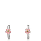 Aro con bisagra Plata Circonita amarillo, 2 piedras Rodio plateado Flor