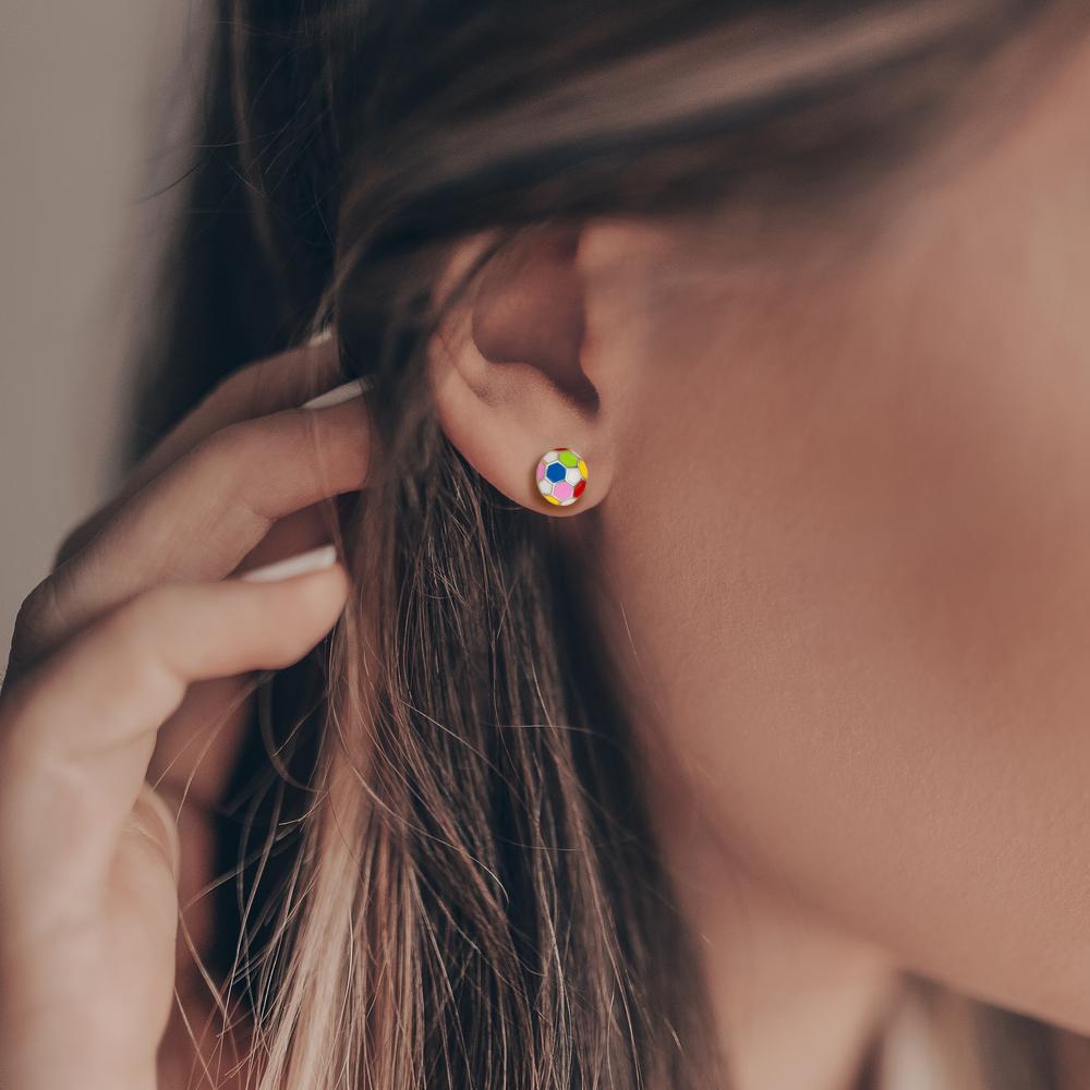 Pendientes Plata Rodio plateado Fútbol americano Ø6 mm