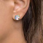 Pendientes Plata Rodio plateado Unicornio