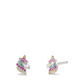 Pendientes Plata Circonita vistoso Rodio plateado Caballo Ø7 mm