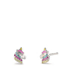 Pendientes Plata Circonita vistoso Rodio plateado Caballo Ø7 mm