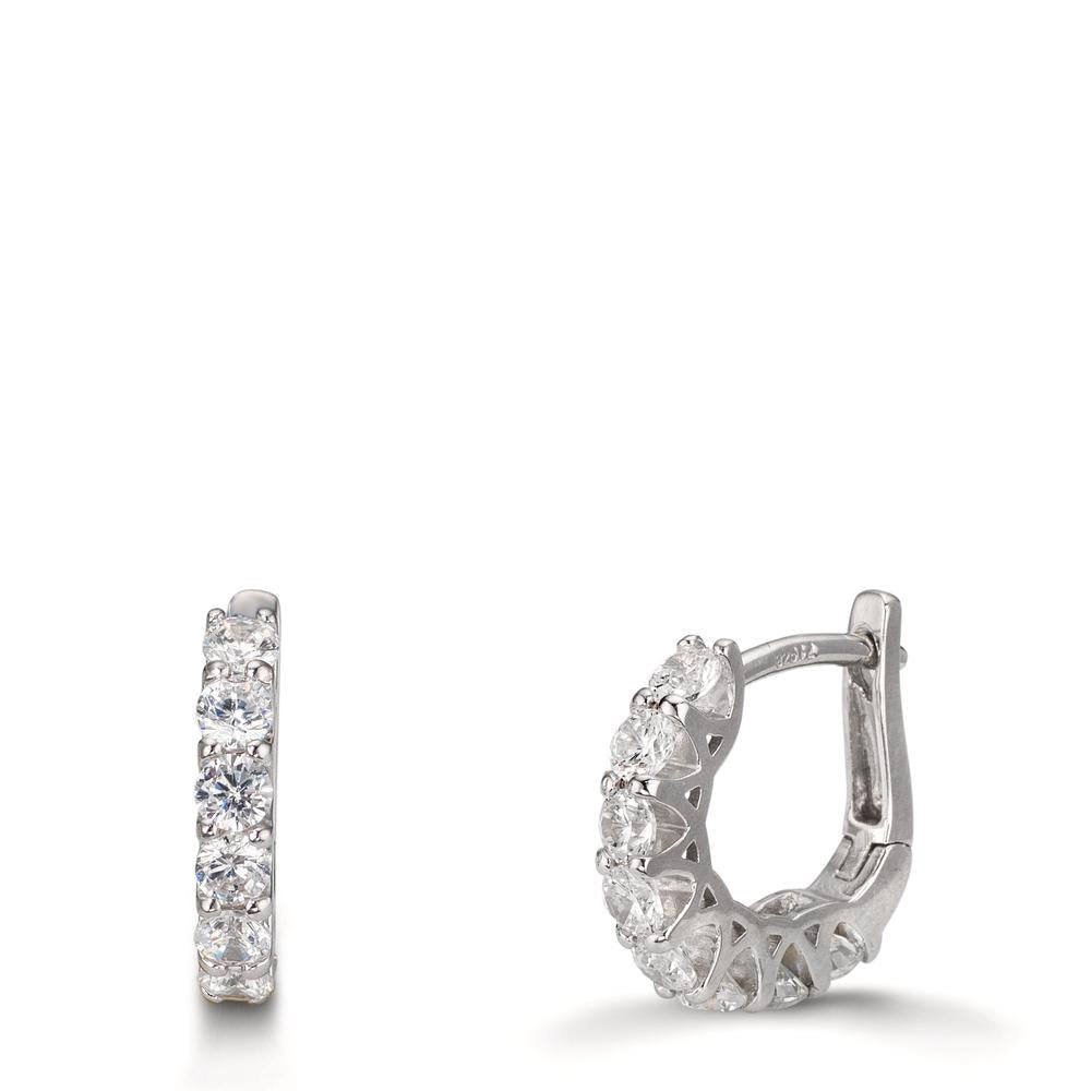 Aro con bisagra Plata Circonita 16 piedras Rodio plateado