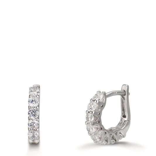 Aro con bisagra Plata Circonita 16 piedras Rodio plateado