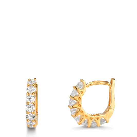 Aro con bisagra Plata Circonita 16 piedras Amarillo Dorado