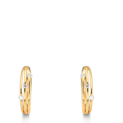 Aro con bisagra Plata Circonita 6 piedras Amarillo Dorado