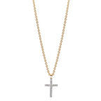 Collar Oro amarillo de 375/9K Circonita 16 piedras Cruz 38-42 cm