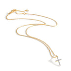 Collar Oro amarillo de 375/9K Circonita 16 piedras Cruz 38-42 cm