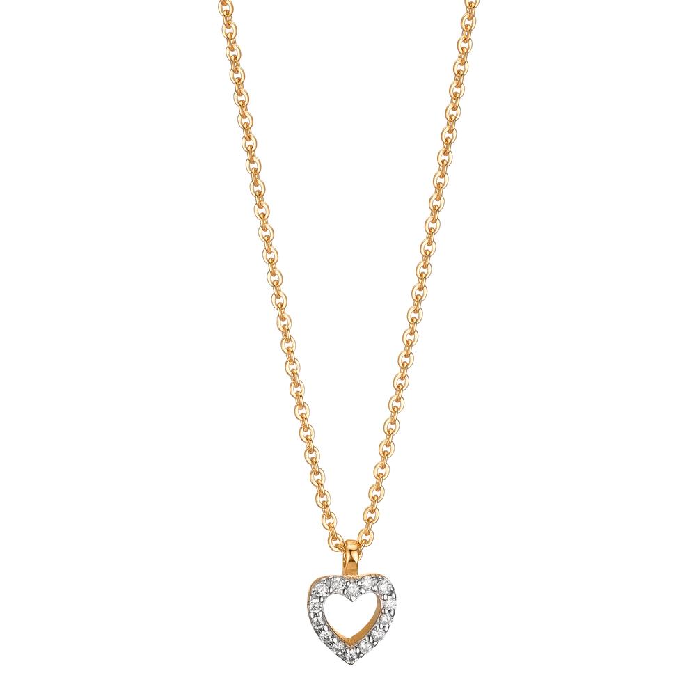 Collar Oro amarillo de 375/9K Circonita Corazón 38-42 cm