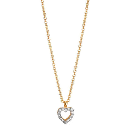 Collar Oro amarillo de 375/9K Circonita Corazón 38-42 cm
