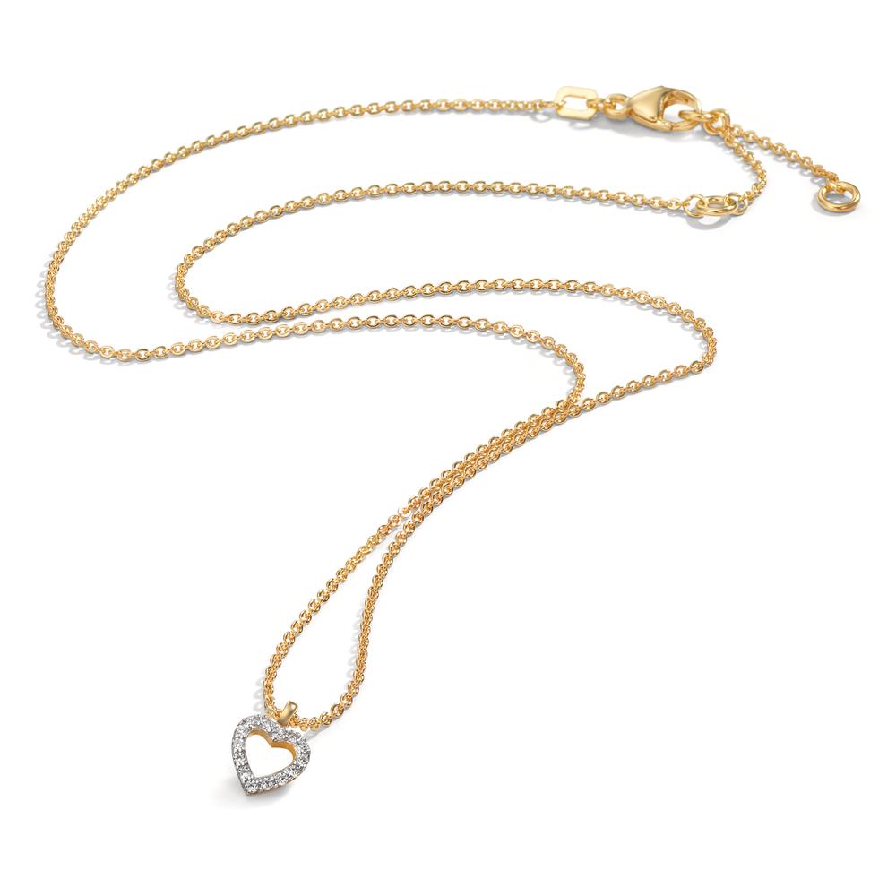 Collar Oro amarillo de 375/9K Circonita Corazón 38-42 cm