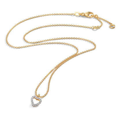 Collar Oro amarillo de 375/9K Circonita Corazón 38-42 cm