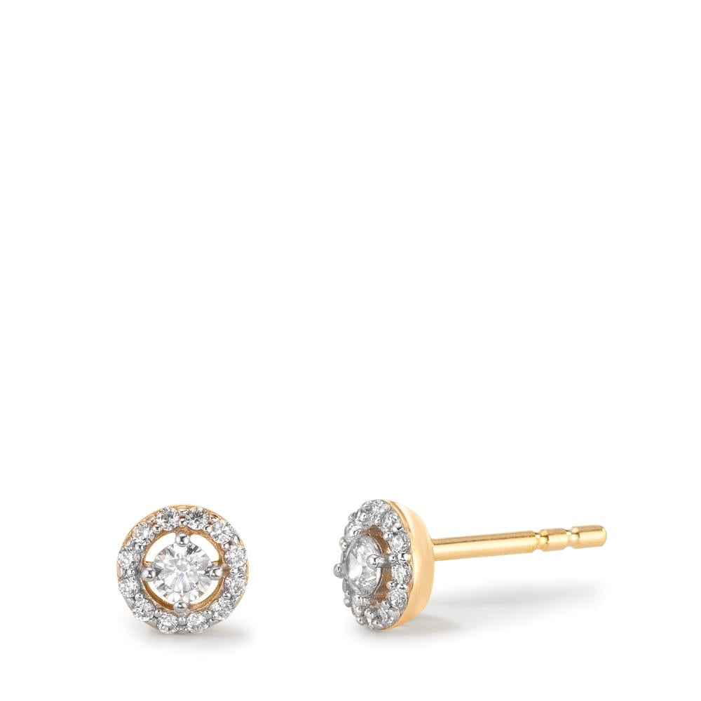 Pendientes Oro amarillo de 375/9K Circonita Ø5.5 mm
